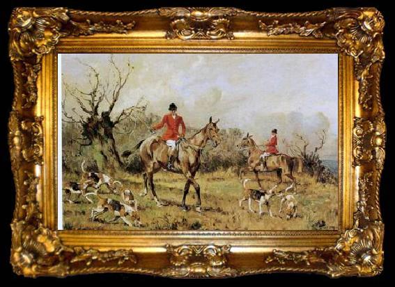 framed  unknow artist Classical hunting fox, Equestrian and Beautiful Horses, 211., ta009-2